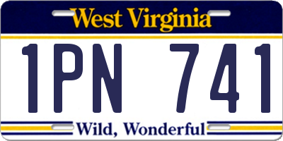 WV license plate 1PN741
