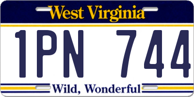 WV license plate 1PN744