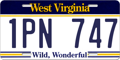 WV license plate 1PN747