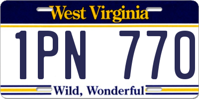 WV license plate 1PN770