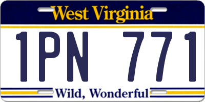 WV license plate 1PN771