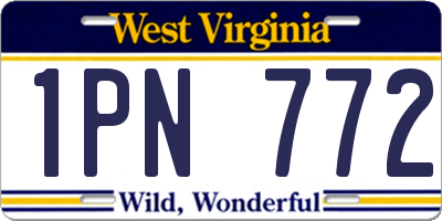 WV license plate 1PN772