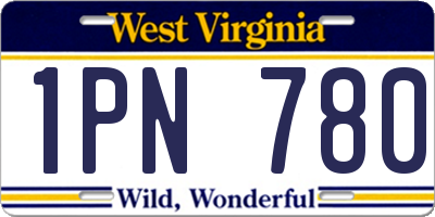 WV license plate 1PN780
