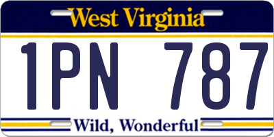 WV license plate 1PN787