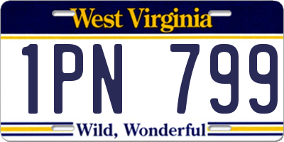 WV license plate 1PN799