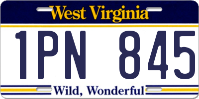 WV license plate 1PN845