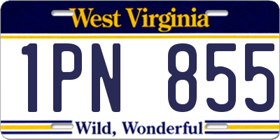 WV license plate 1PN855