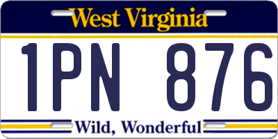 WV license plate 1PN876