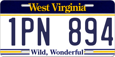 WV license plate 1PN894