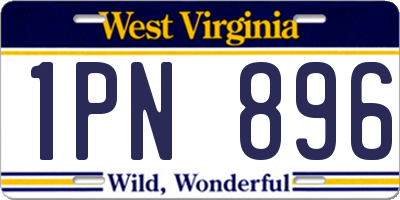 WV license plate 1PN896