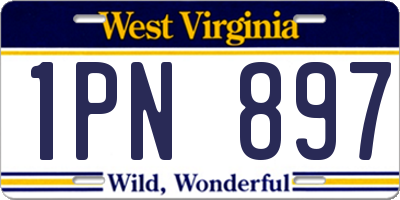WV license plate 1PN897