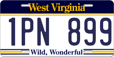 WV license plate 1PN899