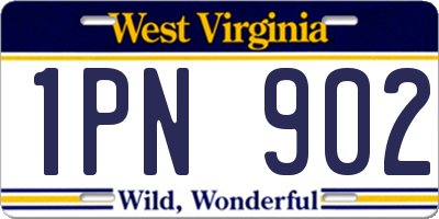 WV license plate 1PN902