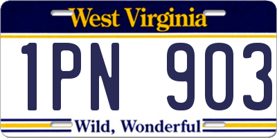 WV license plate 1PN903