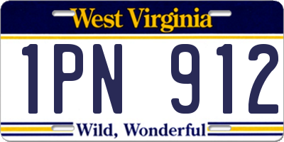 WV license plate 1PN912