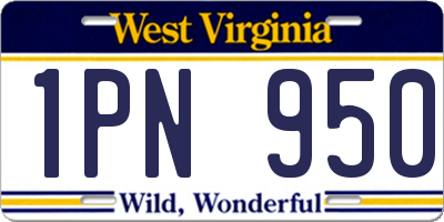 WV license plate 1PN950