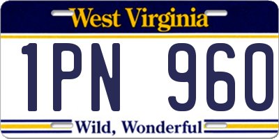 WV license plate 1PN960