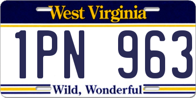 WV license plate 1PN963