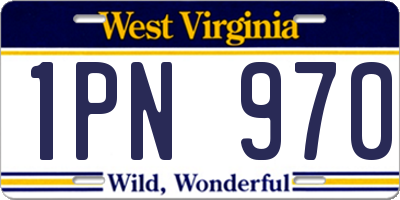 WV license plate 1PN970