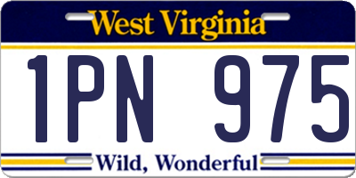 WV license plate 1PN975