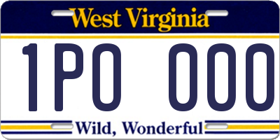 WV license plate 1PO000