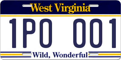 WV license plate 1PO001