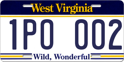 WV license plate 1PO002