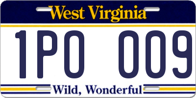 WV license plate 1PO009