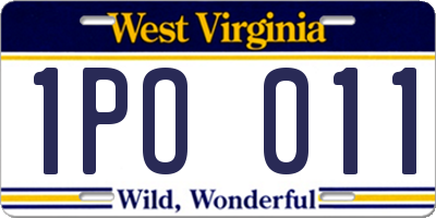 WV license plate 1PO011