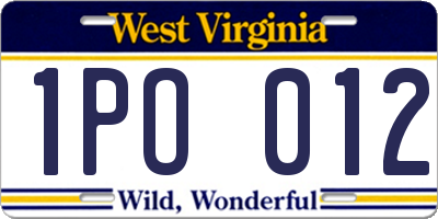 WV license plate 1PO012