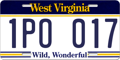 WV license plate 1PO017