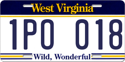 WV license plate 1PO018