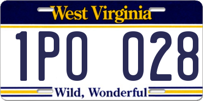 WV license plate 1PO028
