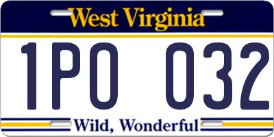 WV license plate 1PO032