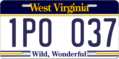 WV license plate 1PO037