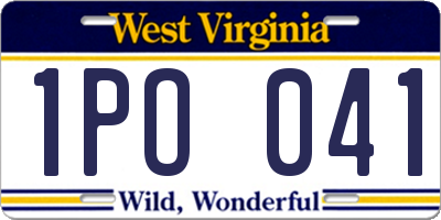 WV license plate 1PO041
