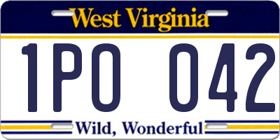 WV license plate 1PO042