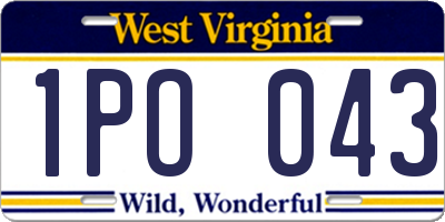 WV license plate 1PO043