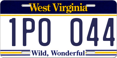 WV license plate 1PO044