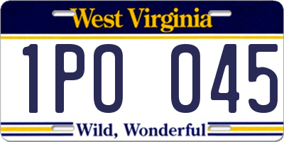 WV license plate 1PO045