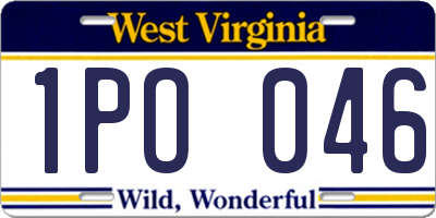 WV license plate 1PO046