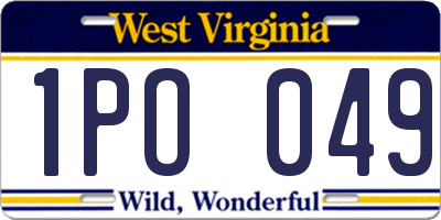 WV license plate 1PO049