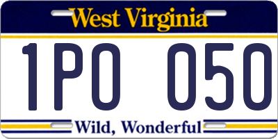 WV license plate 1PO050