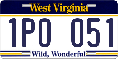 WV license plate 1PO051