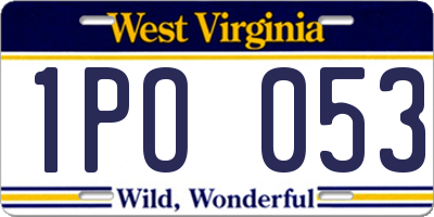 WV license plate 1PO053