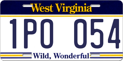 WV license plate 1PO054