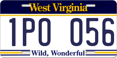 WV license plate 1PO056