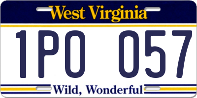 WV license plate 1PO057