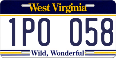 WV license plate 1PO058