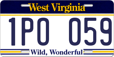 WV license plate 1PO059